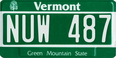 VT license plate NUW487