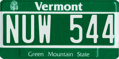 VT license plate NUW544