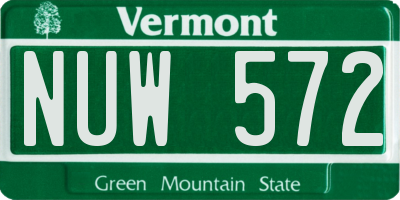 VT license plate NUW572