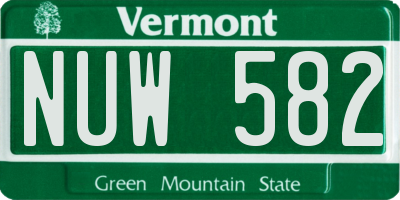 VT license plate NUW582