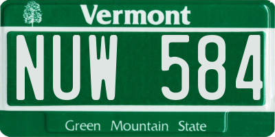 VT license plate NUW584