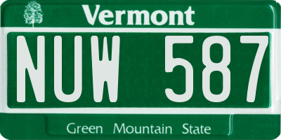 VT license plate NUW587