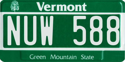 VT license plate NUW588