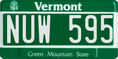 VT license plate NUW595
