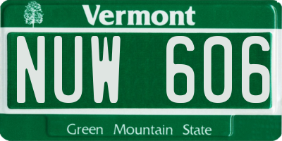 VT license plate NUW606