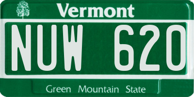 VT license plate NUW620
