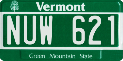VT license plate NUW621