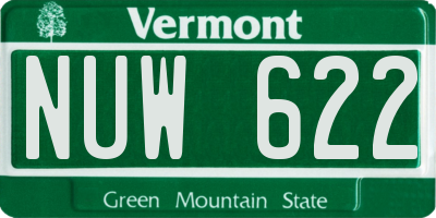 VT license plate NUW622