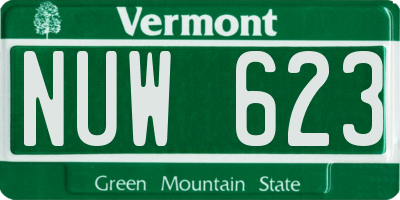 VT license plate NUW623