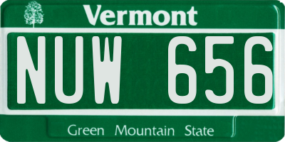 VT license plate NUW656