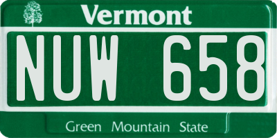 VT license plate NUW658