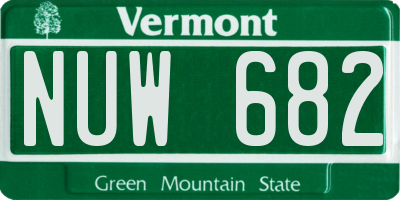 VT license plate NUW682