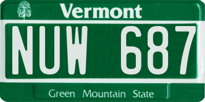 VT license plate NUW687