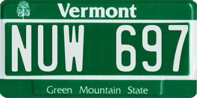 VT license plate NUW697
