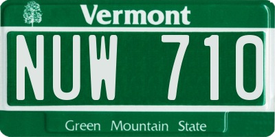 VT license plate NUW710