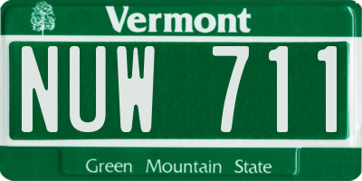 VT license plate NUW711