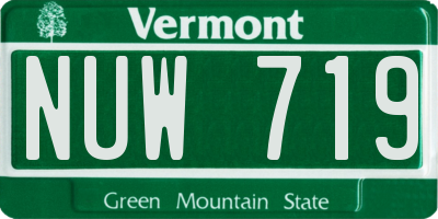 VT license plate NUW719