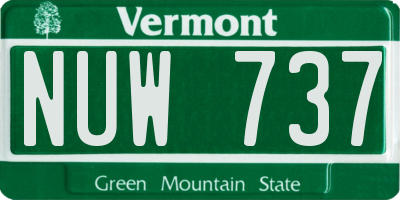 VT license plate NUW737