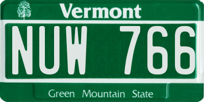 VT license plate NUW766