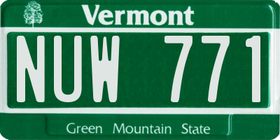 VT license plate NUW771