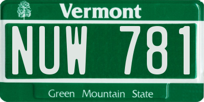 VT license plate NUW781