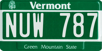VT license plate NUW787