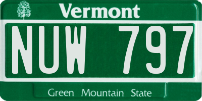 VT license plate NUW797