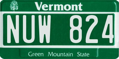 VT license plate NUW824