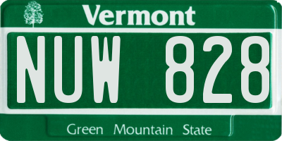 VT license plate NUW828