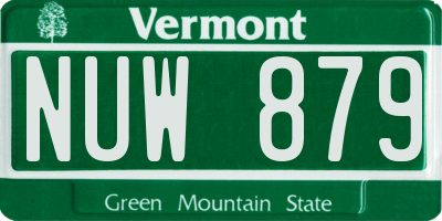 VT license plate NUW879