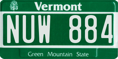 VT license plate NUW884