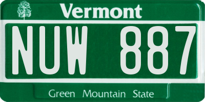 VT license plate NUW887