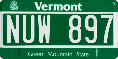 VT license plate NUW897