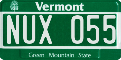 VT license plate NUX055