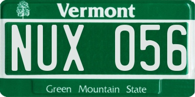 VT license plate NUX056