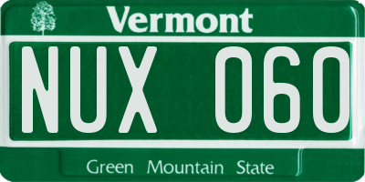 VT license plate NUX060