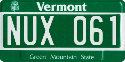 VT license plate NUX061