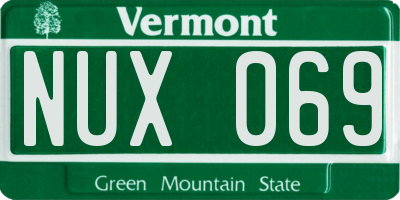 VT license plate NUX069