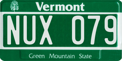 VT license plate NUX079