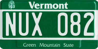 VT license plate NUX082