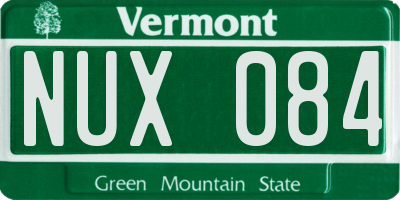 VT license plate NUX084