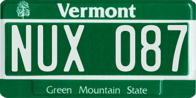 VT license plate NUX087