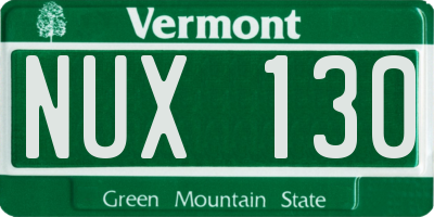 VT license plate NUX130