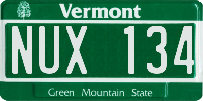 VT license plate NUX134