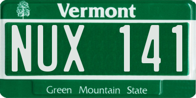VT license plate NUX141