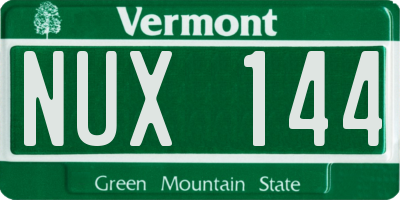 VT license plate NUX144