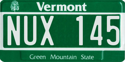 VT license plate NUX145