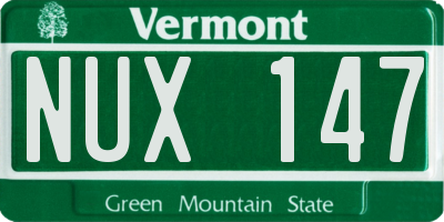 VT license plate NUX147