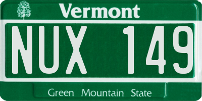 VT license plate NUX149
