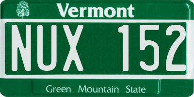 VT license plate NUX152